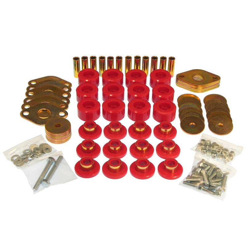 Prothane 07-11 Jeep Wrangler JK 4DR Body Mount Kit – Red
