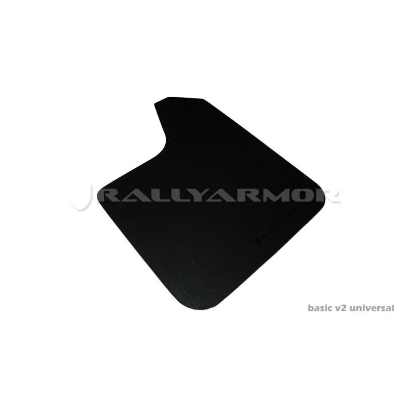 Rally Armor Universal Fit (No Hardware) Basic Black Mud Flap w/ Black Logo