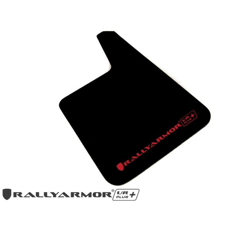 Rally Armor Universal Fit (No Hardware) UR Plus Black UR Mud Flap w/ Red Logo