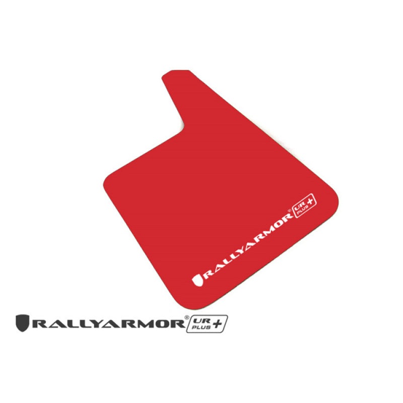 Rally Armor Universal Fit (No Hardware) UR Plus Red UR Mud Flap w/ White Logo