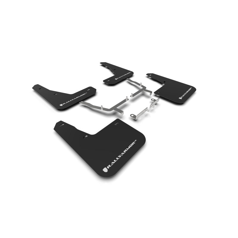Rally Armor 19-25 Ford Focus ST MK4 Black UR Mud Flap w/White Logo