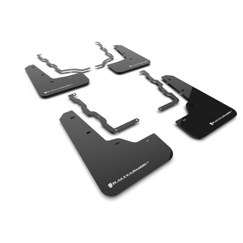 Rally Armor 20-25 Ford Puma ST Black Mud Flap w/White Logo