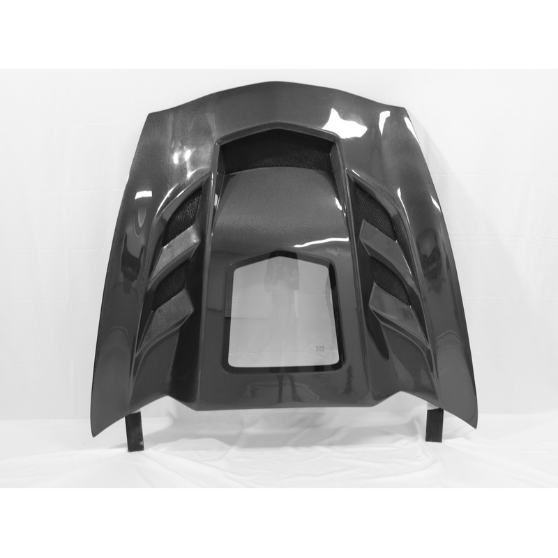 2014-2019 Corvette C7 Type-VS1 Double Sided Carbon fiber Vented Style Hood W/ Window For Stingray, Z51, Grand Sport, Z06