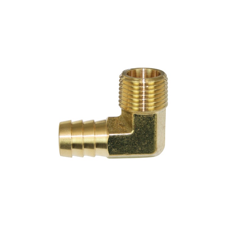 Moroso 90 Degree Fitting – 1/2in NPT to 5/8in Barbed – Brass – Single