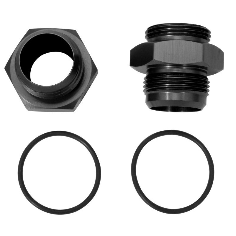 Moroso Vacuum Pump Fitting 16An to -16An w/O-Ring – Aluminum – 2 Pack