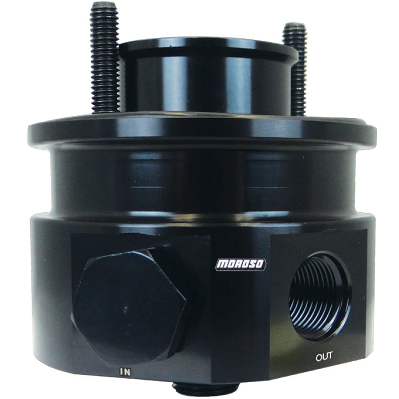 Moroso Chevrolet Big Block Oil Filter Adapter – Sandwich – Accumulator/External Pump