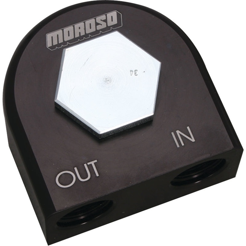 Moroso Chevrolet Big Block/Small Block Remote Oil Filter Adapter – 90 Degree – 13/16in-16 Thread