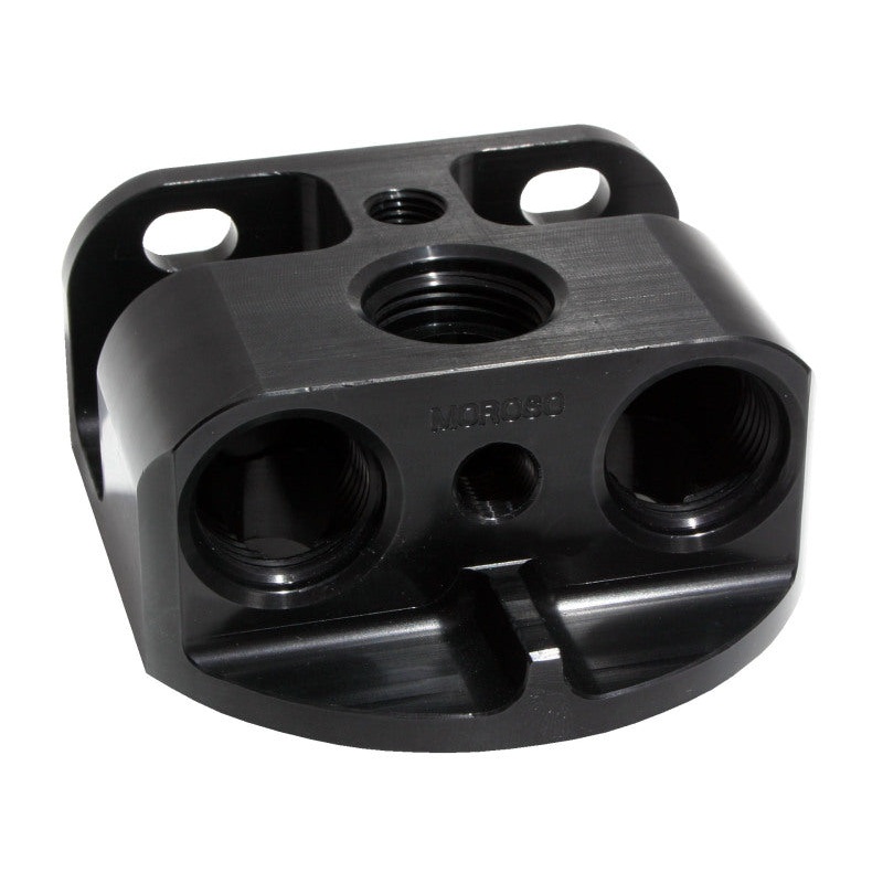 Moroso Oil Filter Adapter – Remote Mount – Front Port – 13/16in-16 & 3/4in-16 22mm Thread
