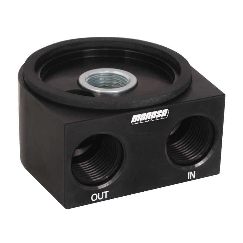 Moroso Universal Oil Filter Adapter – Sandwich – Oil Cooler – 3/4in-16 Thread & 2-5/8in O-Ring