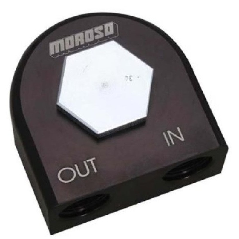 Moroso Universal Remote Oil Filter Adapter – 90 Degree – 20mm-1.5in Thread