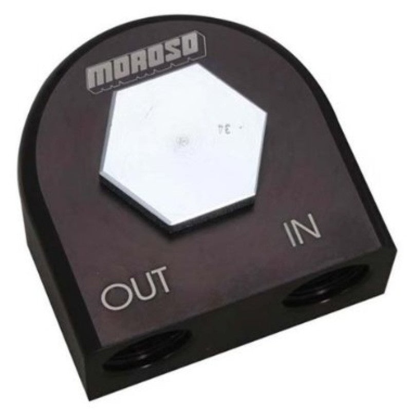 Moroso Universal Remote Oil Filter Adapter – 90 Degree – 22mm-1.5in Thread