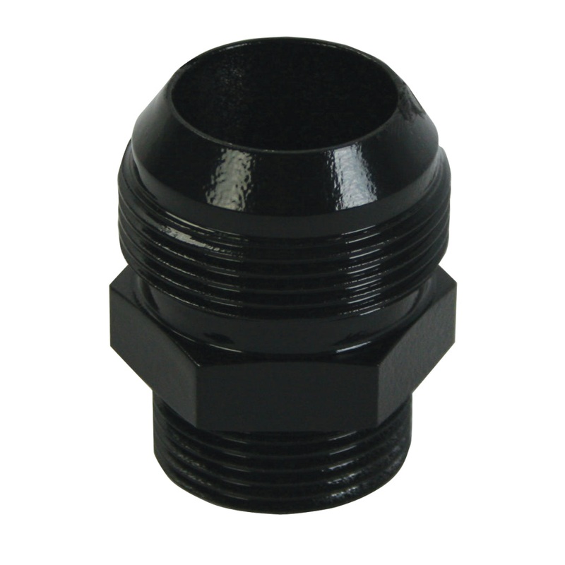 Moroso Electric Water Pump Hose Adapter -16An to -20An Hose – Black Anodized