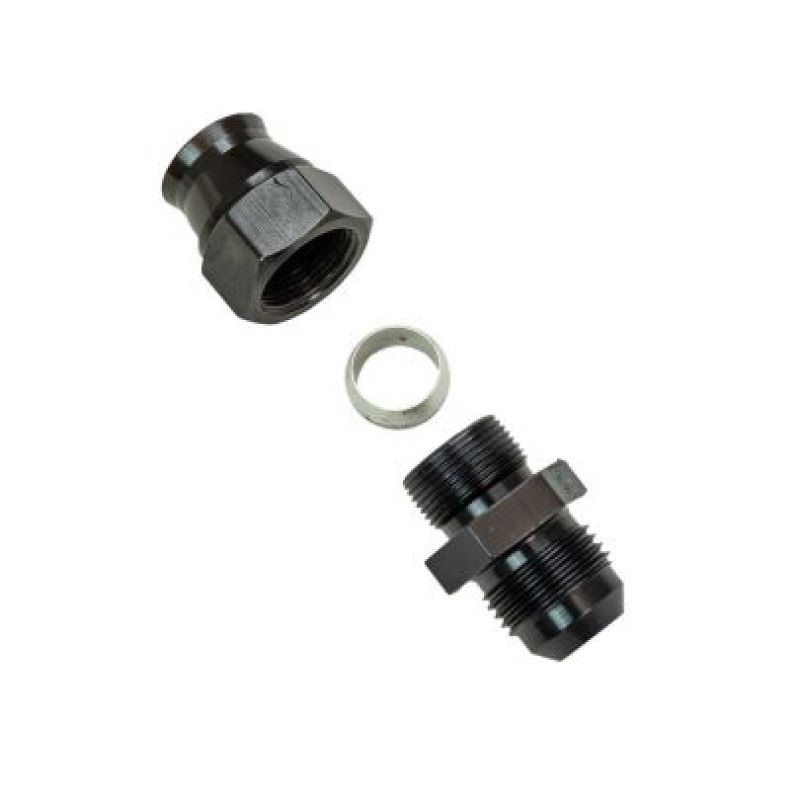 Moroso Aluminum Fitting Adapter 8AN Male to 1/2in Tube Compression – Black