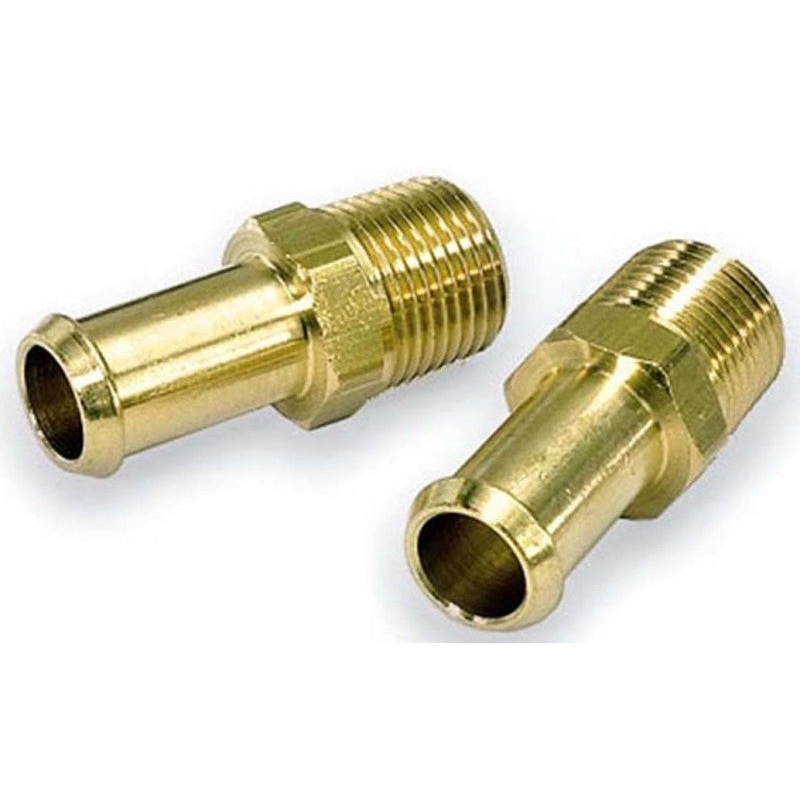 Moroso Fuel Hose Fitting – 3/8in NPT to 3/8in Hose – Brass – Single
