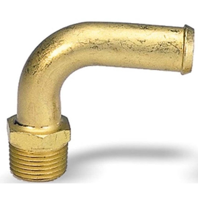 Moroso Streamline Fuel Line Fitting – 3/8in NPT to 1/2in Hose – 90 Degree – Single
