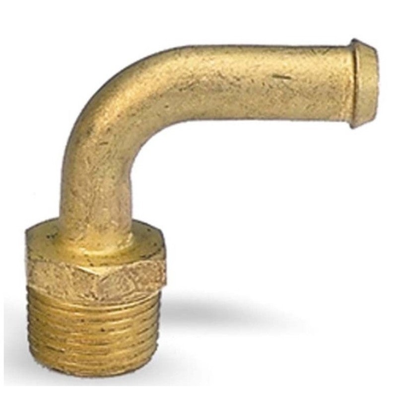 Moroso Streamline Fuel Line Fitting – 3/8in NPT to 3/8in Hose – 90 Degree – Single