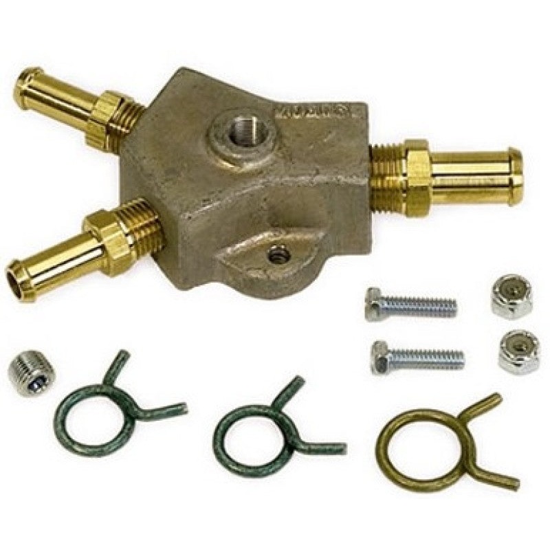 Moroso Universal Fuel Block Kit – 1/2in Hose Inlet w/Two 1/2in Hose Outlets
