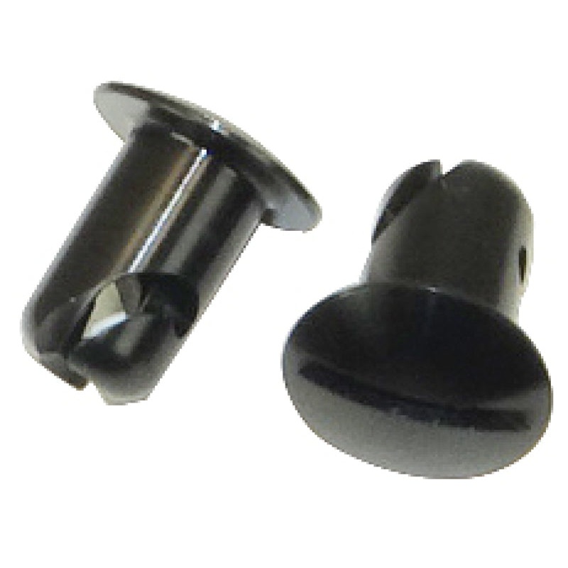 Moroso Quick Fastener – Oval Head – 7/16in x .450in – Aluminum – Black – 10 Pack