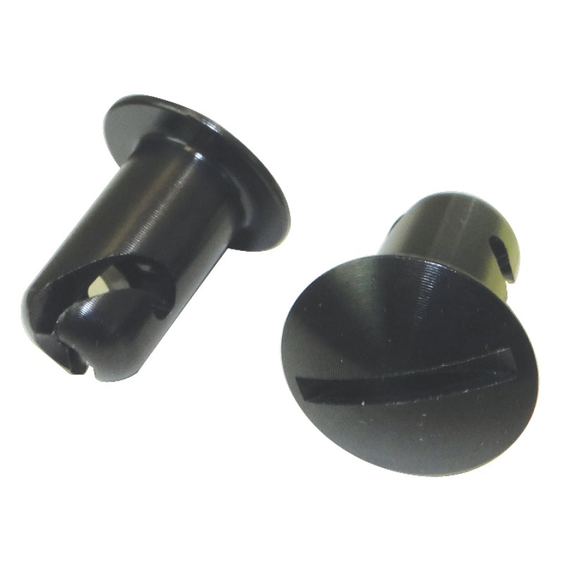 Moroso Quick Fastener – Oval Head – 7/16in x .500in – Aluminum – Black – 10 Pack