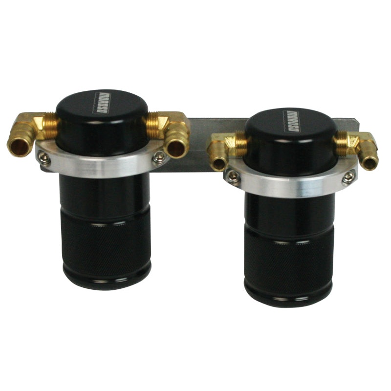 Moroso 04-07 Subaru STi/06-07 WRX Air/Oil Separator Catch Can – Small Body – Billet Aluminum – Black