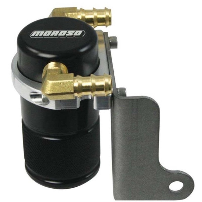 Moroso 06-Up Dodge Charger/Challenger 6.1L Air/Oil Separator Catch Can – Billet Aluminum – Black