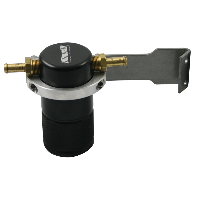 Moroso 08-14 Cadillac CTS-V Air/Oil Separator Catch Can – Small Body – Billet Aluminum -Black Finish