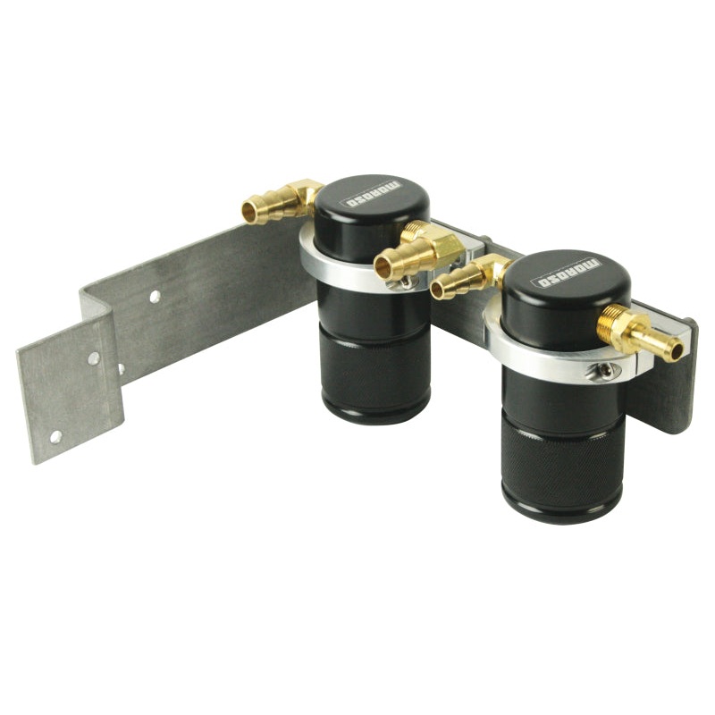 Moroso 08-14 Subaru WRX Air/Oil Separator Catch Can – Small Body – Billet Aluminum – Black Finish