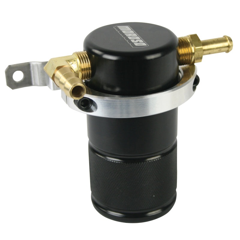 Moroso 90-05 Mazda Miata Air/Oil Separator Catch Can – Small Body – Billet Aluminum – Black Finish