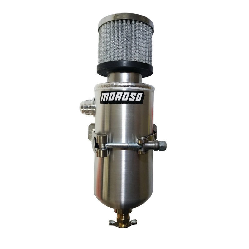 Moroso Breather Tank/Catch Can -10An Male Fitting – Aluminum