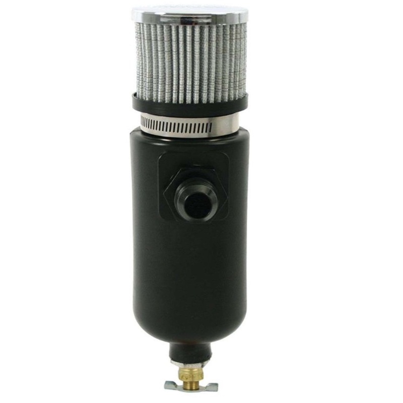 Moroso Breather Tank/Catch Can -10An Male Inlet – Black Polyethylene