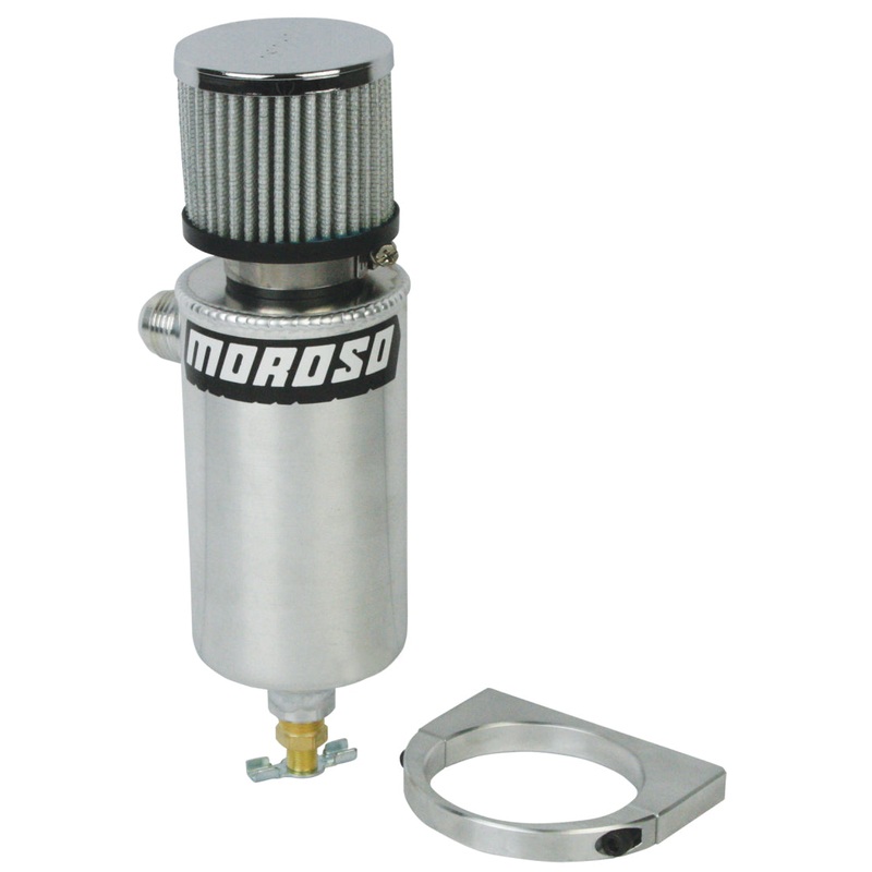Moroso Breather Tank/Catch Can -12An Male Fitting – Billet Mounting Bracket – Aluminum