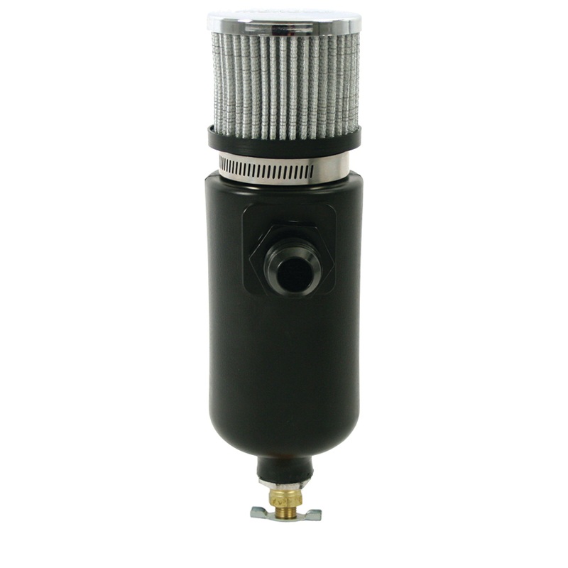 Moroso Breather Tank/Catch Can -12An Male Inlet – Black Polyethylene