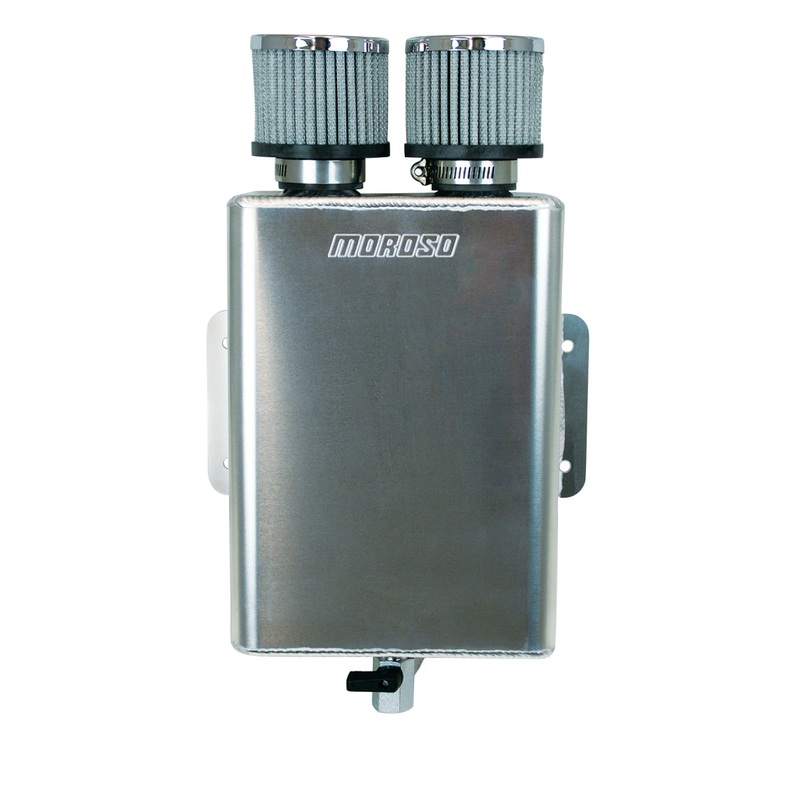 Moroso Breather Tank/Catch Can -16An Inlet – Two Breathers – Aluminum