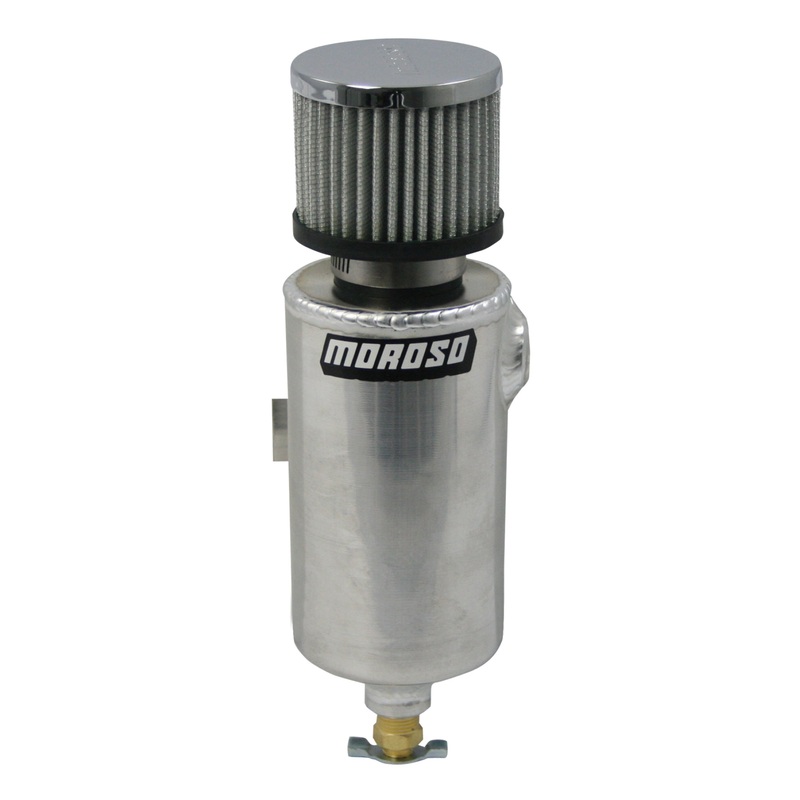 Moroso Breather Tank/Catch Can – 3/8in NPT Female Fitting – Roll Bar Mount – Aluminum