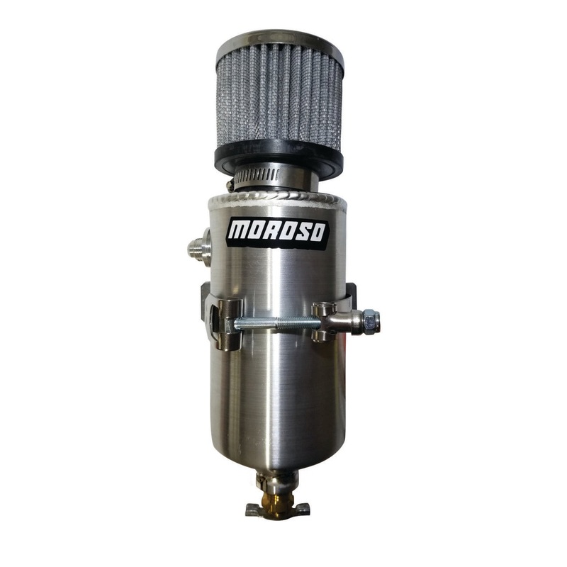 Moroso Breather Tank/Catch Can -6An Male Fitting – Aluminum