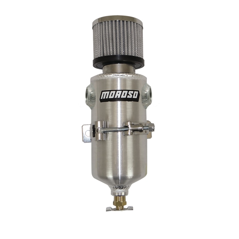Moroso Breather Tank/Catch Can – Two 1/2in NPT Female Fittings – Aluminum