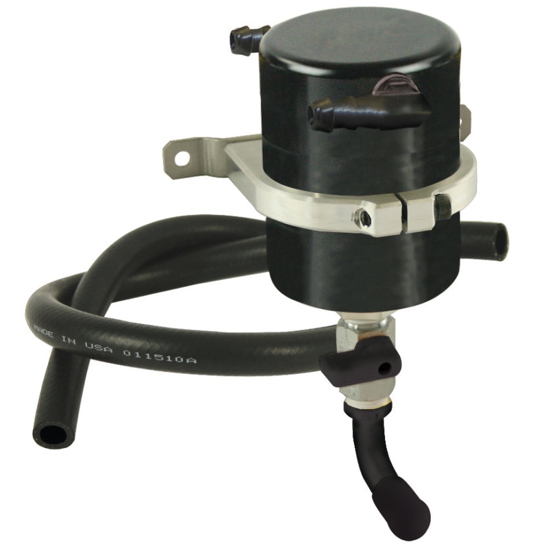 Moroso Universal Air/Oil Separator Catch Can – Large Body – Billet Aluminum – Black Anodized