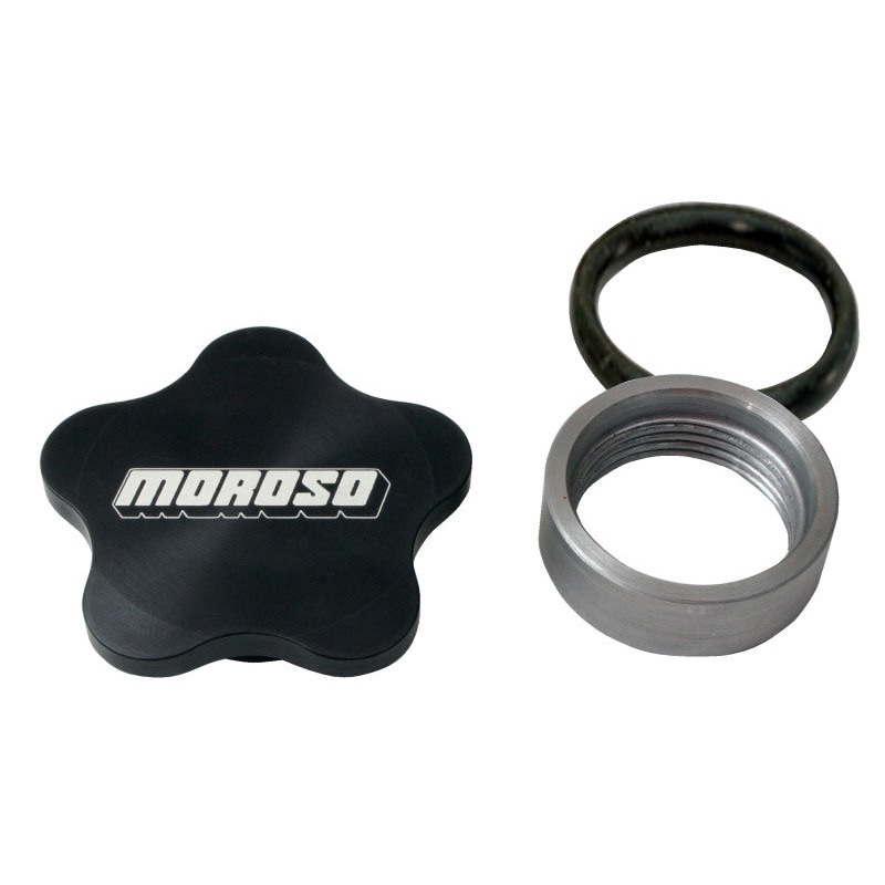Moroso Universal Filler Cap Kit – 1-3/8-12 – Aluminum Bung – Black Anodized
