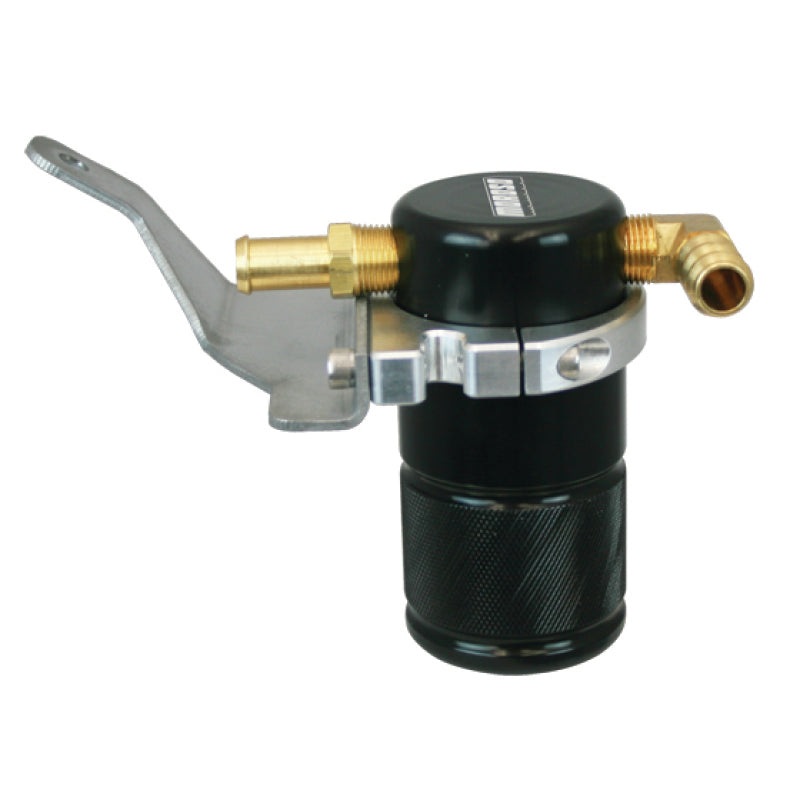 Moroso 07-11 Jeep 3.8L JK Air/Oil Separator Catch Can – Small Body – Billet Aluminum – Black Finish