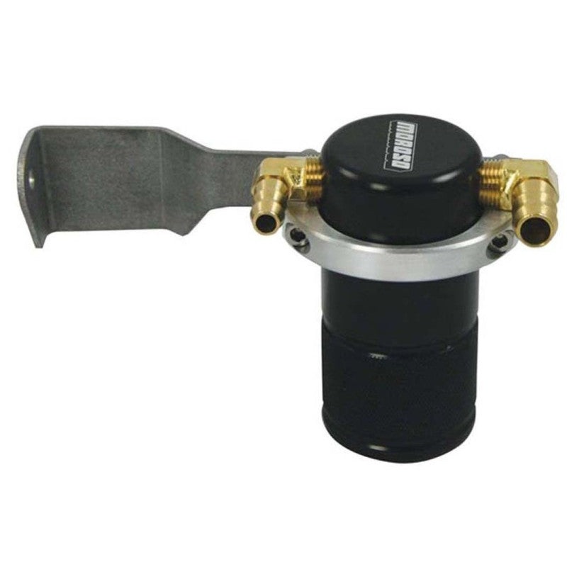 Moroso 07-14 Toyota Tundra Air/Oil Separator Catch Can – Small Body – Billet Aluminum – Black Finish
