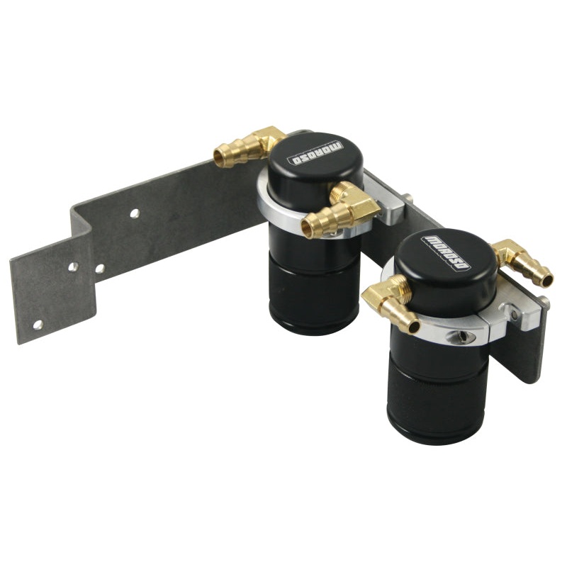 Moroso 08-14 Subaru STi (w/Top Mount Intercooler) Air/Oil Separator Catch Can – Billet Alum – Black