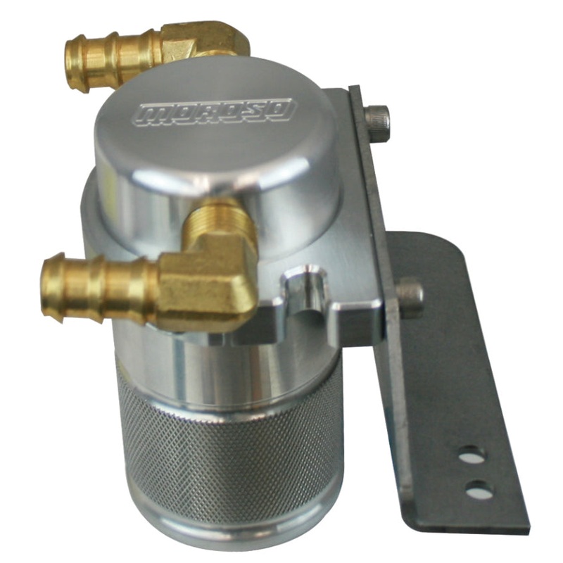 Moroso 11-14 Ford F-150 EcoBoost/5.0L Air/Oil Separator Catch Can – Small Body – Billet Aluminum