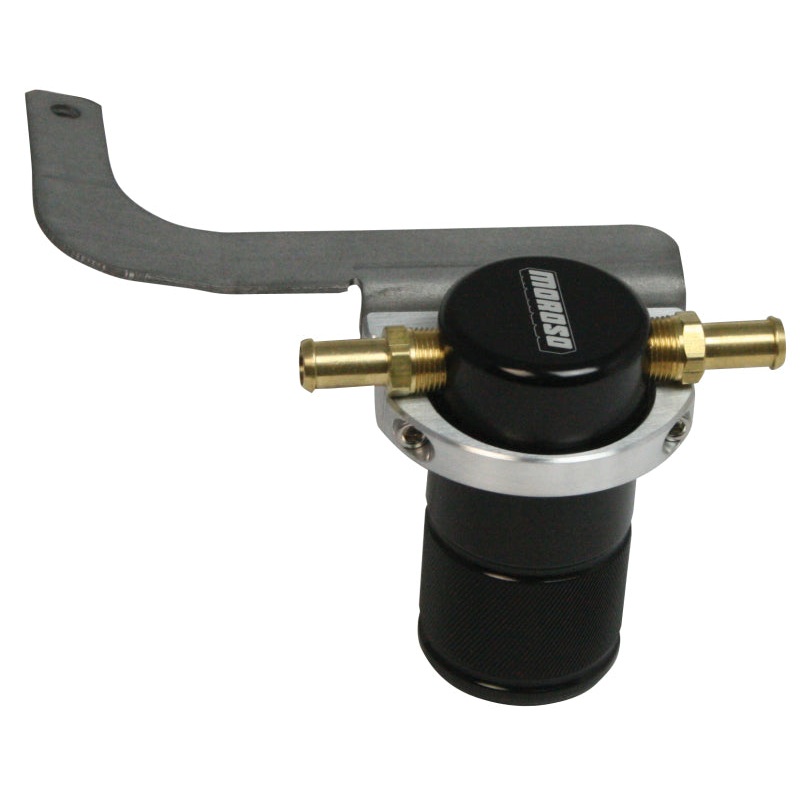 Moroso 95-99 BMW M3 Air/Oil Separator Catch Can – Small Body – Billet Aluminum – Black Finish