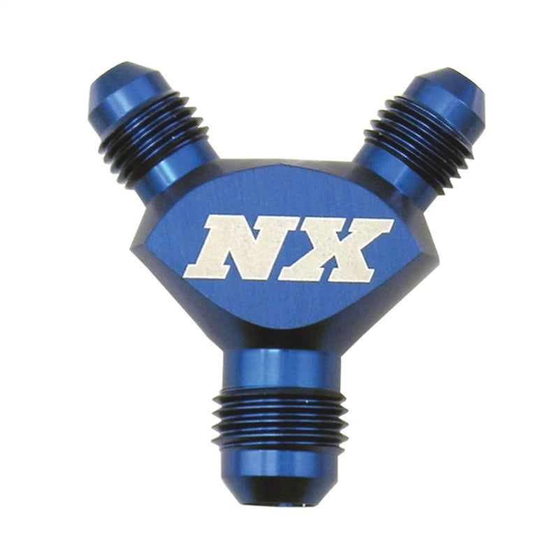 Nitrous Express 3AN x 3AN x 3AN Billet Pure-Flo Y Fitting – Blue