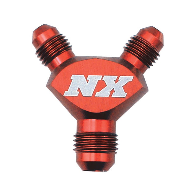 Nitrous Express 4AN x 4AN x 4AN Billet Pure-Flo Y Fitting – Red