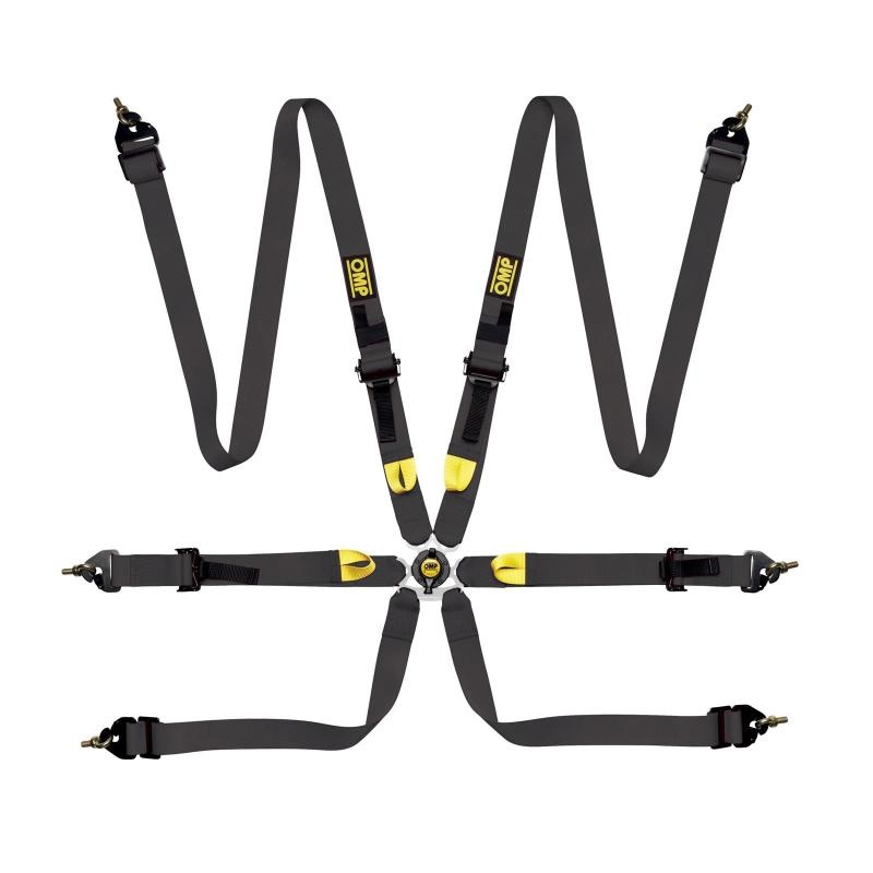 OMP Safety Harness First 2In Black (Fia 8853-2016) Pull Up – Steel Adj
